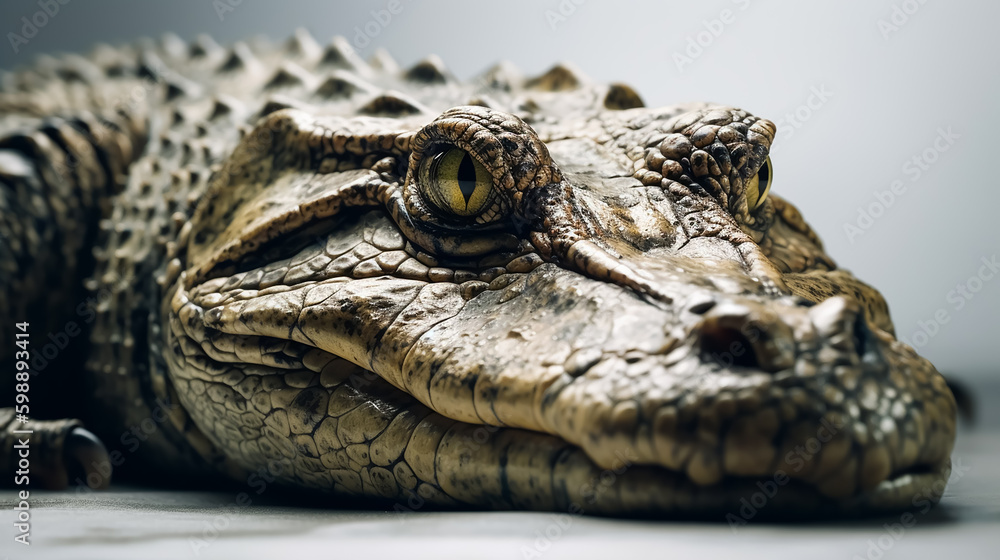 Obraz premium Crocodile, white background. Generative AI