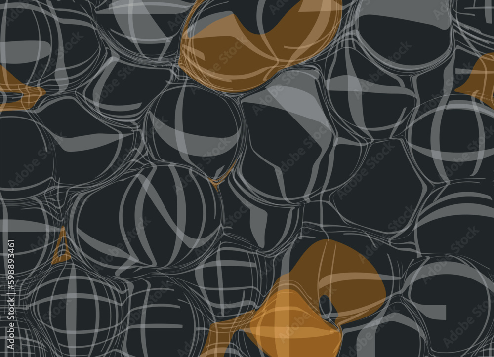 Abstract vector horizontal background in black and gray colors with orange blots. Blurred mesh, spots and stripes. Abstract vector horizontal background in black and gray colors with orange blots. Blurred mesh, spots and stripes.