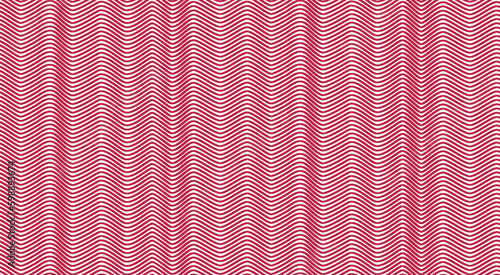 Abstract warped striped background. Curved twisted wavy lines pattern. Hand drawn viva magenta scribble waves Seamless border Doodle stroke illustration Vector Isolated on white background