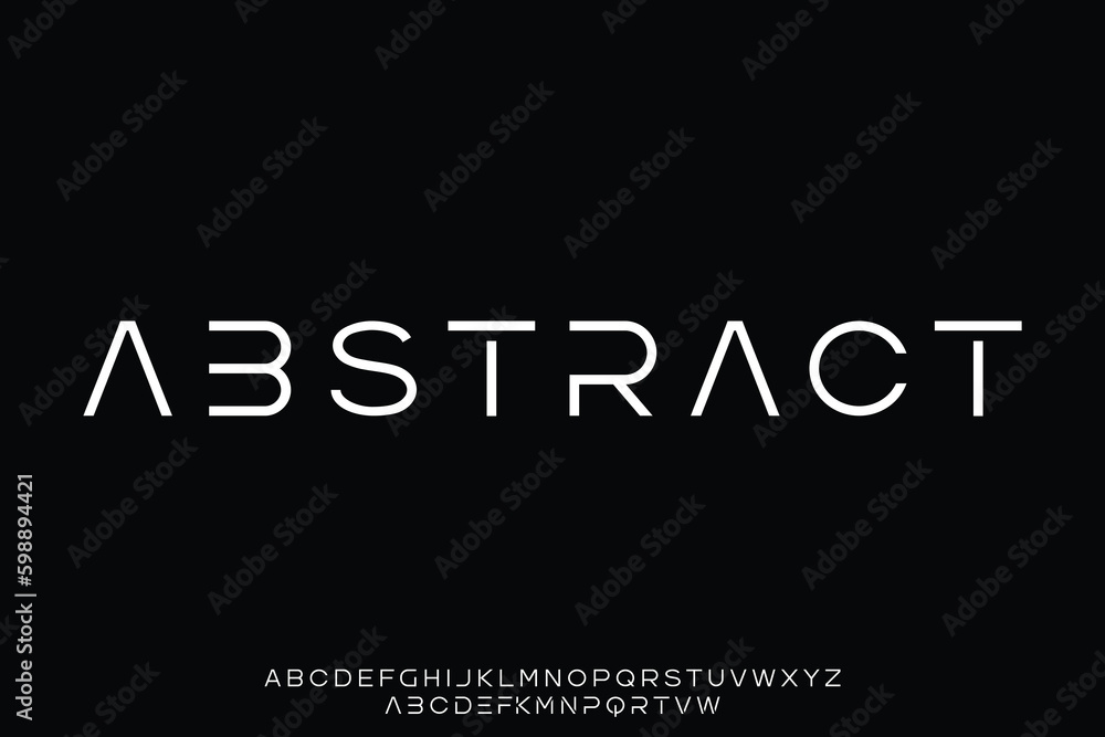 Clean and modern abstract display font vector illustration Clean and modern abstract display font vector illustration