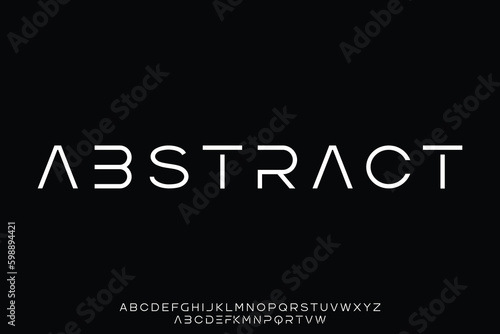Clean and modern abstract display font vector illustration