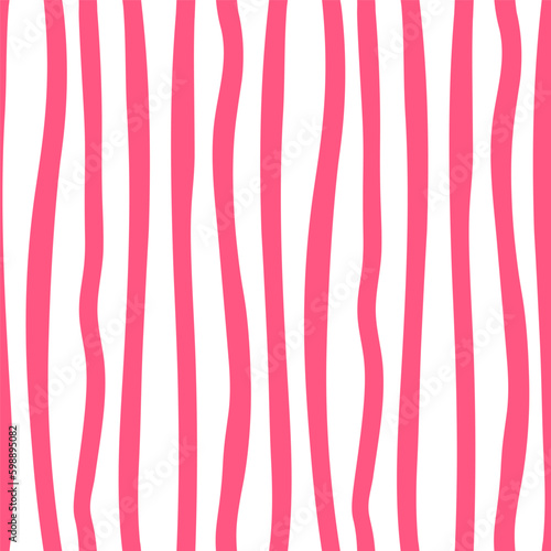 Seamless pattern with pink vertical wavy lines