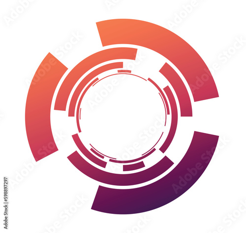 Abstract broken arcs of a circle form a ring