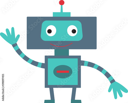 robot child in doodle style isolated vector