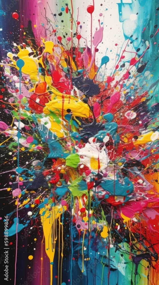 explosion fluid art composition is based on an abstract photograph and features a bright and lively color scheme