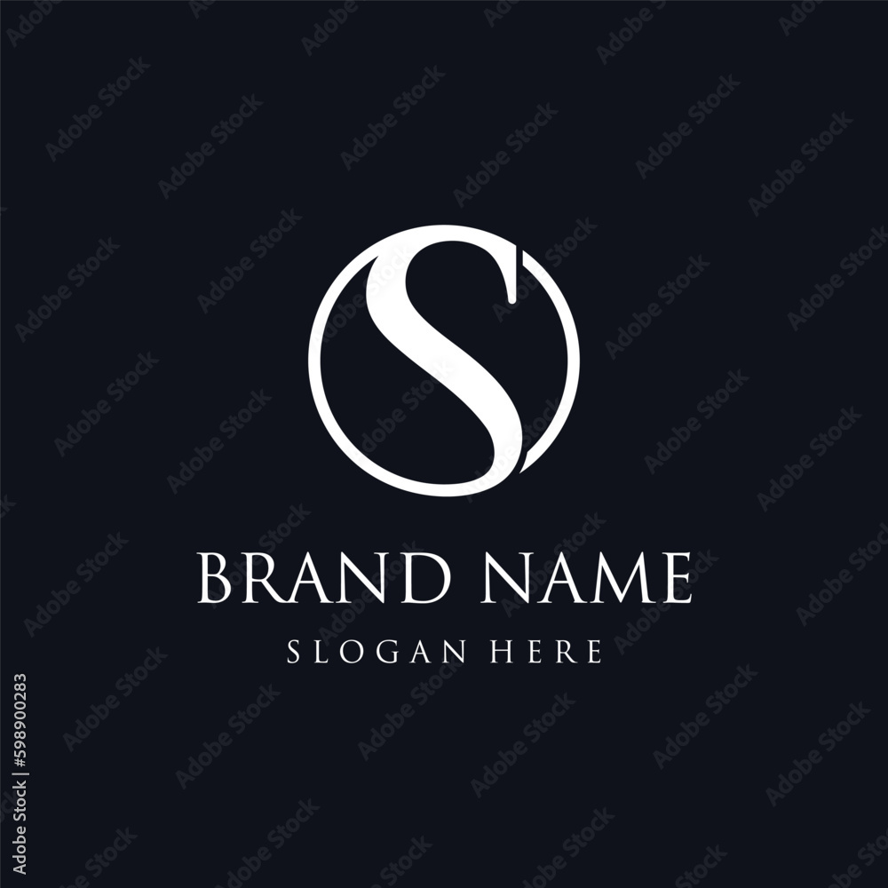 Fototapeta premium Logo design abstract template initial letter s element with geometry. Modern and minimalist artistic s symbol.
