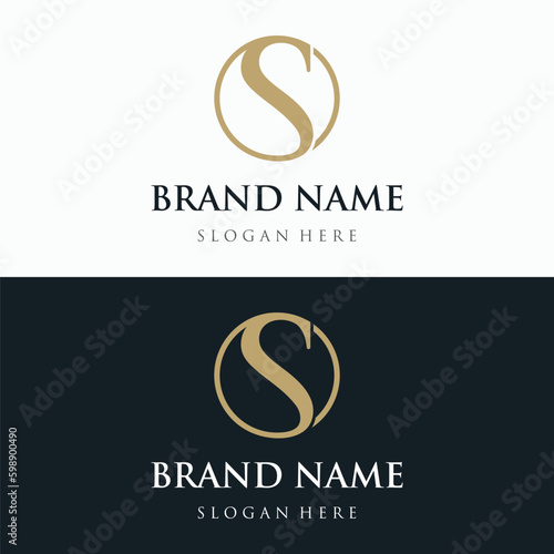 Logo design abstract template initial letter s element with geometry. Modern and minimalist artistic s symbol.
