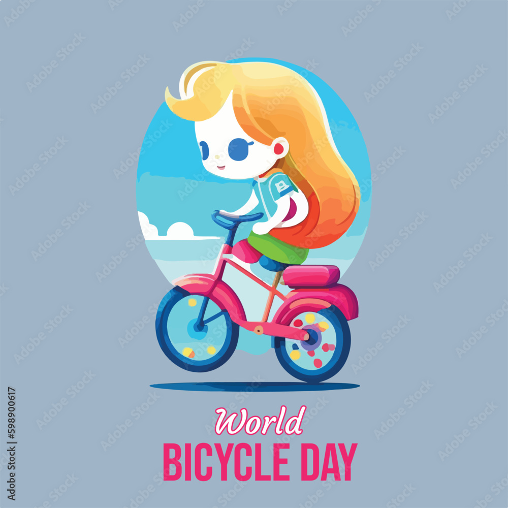 cute kids ridding bike vector world bicycle day cute kids ridding bike vector world bicycle day