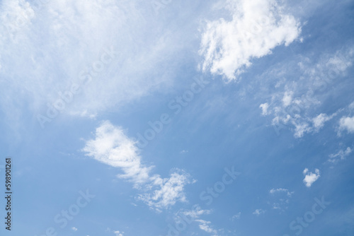 Beautiful Sky with Fluffy White Clouds