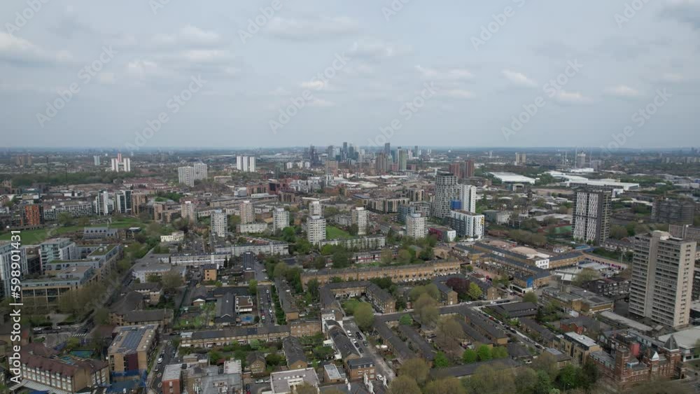 Poplar East London UK Flats ,apartments , housing drone aerial view Poplar East London UK Flats ,apartments , housing drone aerial view
