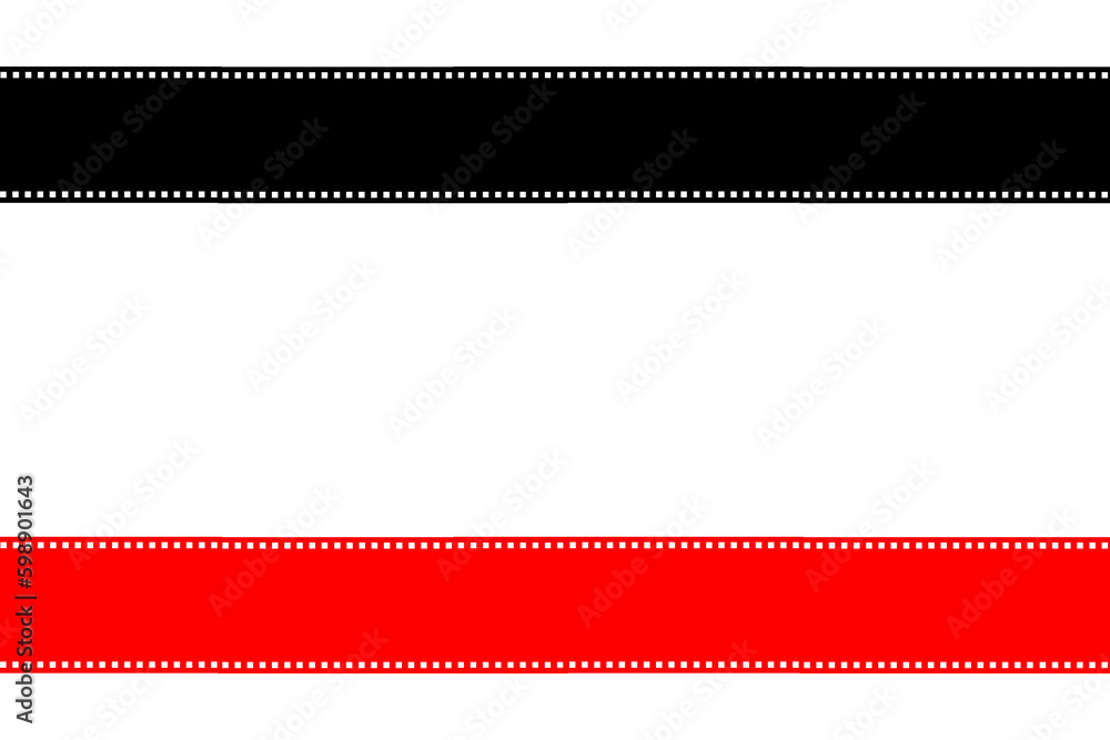 Diffirent colors pictures film strip texture with blank space, Black, white and red color film strip, png isolated background Diffirent colors pictures film strip texture with blank space, Black, white and red color film strip, png isolated background