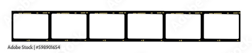 Photography Six pictures film strip texture with blank space, png isolated background