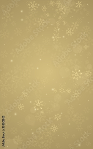 Gold Snow Vector Golden Background. Fantasy