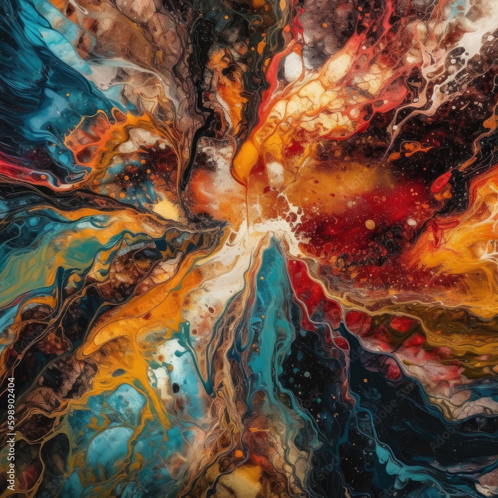 explosion fluid art composition is inspired by an abstract photograph ...