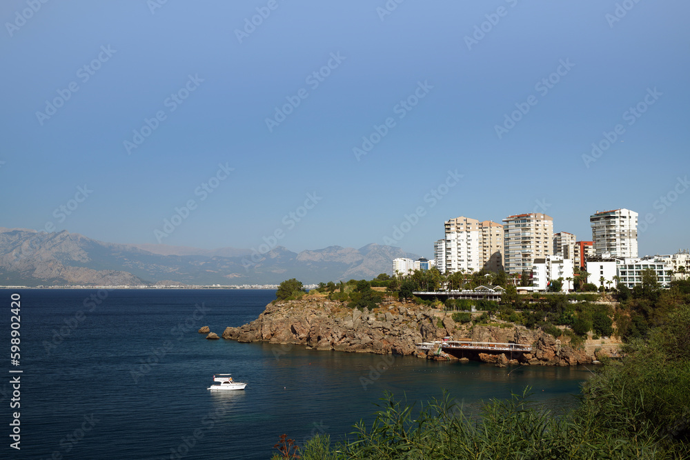 The central part of the coast within the city of Antalya, Turkey 
