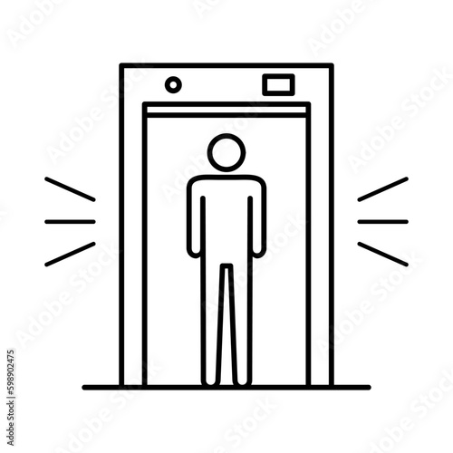 Airport Metal Detector Portal Icon Outline Vector Illustration