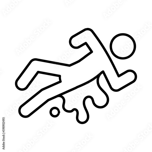 Victim, Crime Scene Icon Outline Vector Illustration