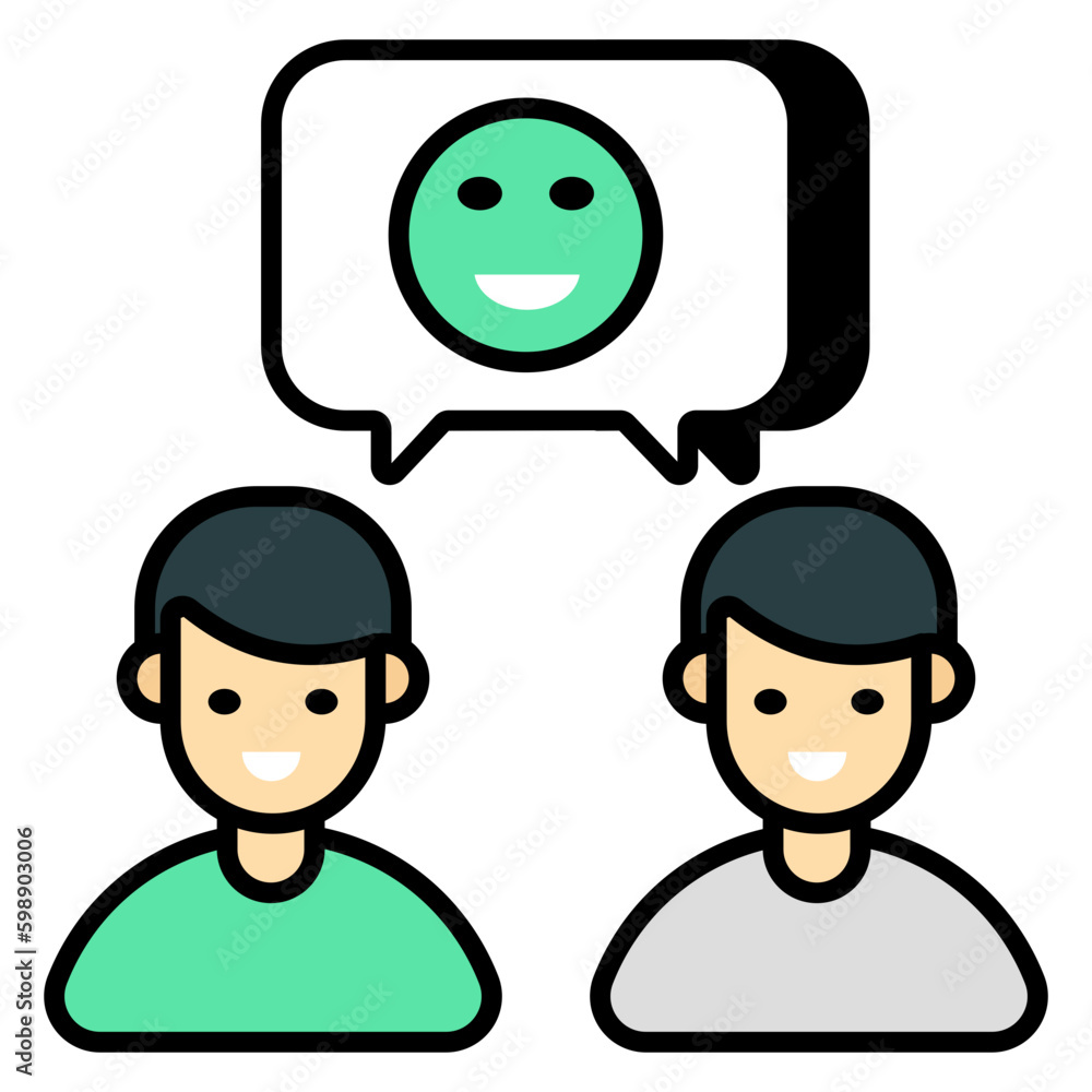 A flat design icon of customer response A flat design icon of customer response
