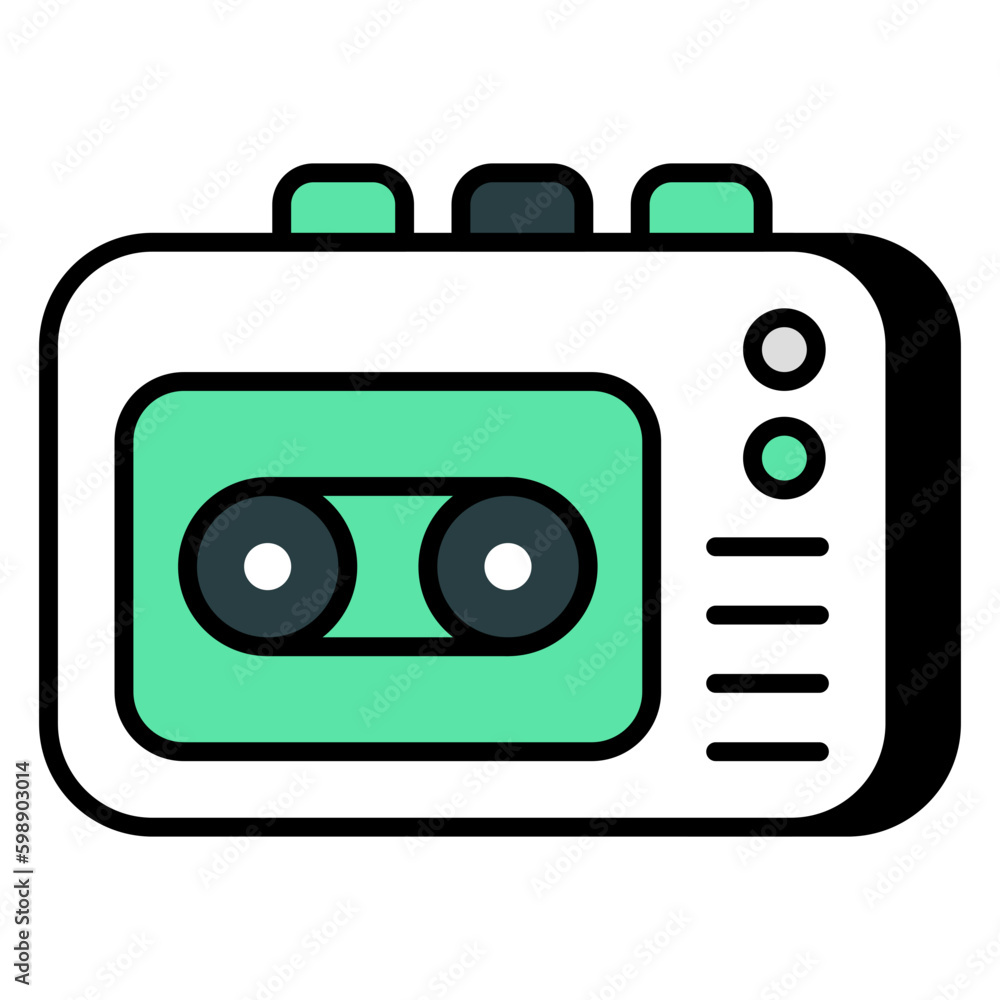 A premium download icon of cassette player A premium download icon of cassette player