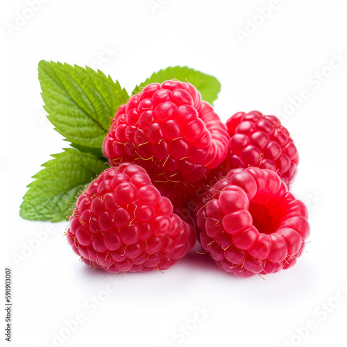 raspberry on white background