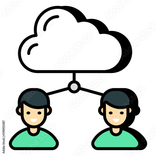 A unique design icon of cloud users
