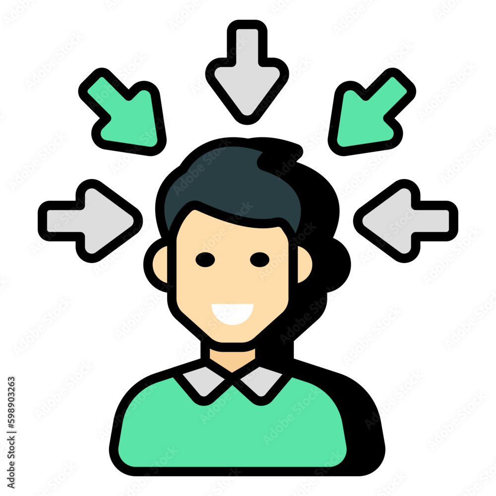 A flat design icon of user network A flat design icon of user network