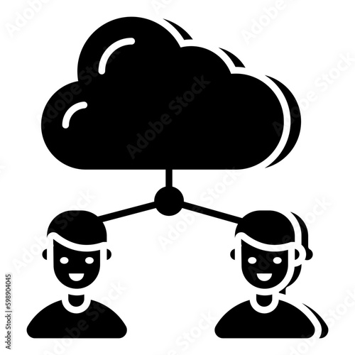 A unique design icon of cloud users