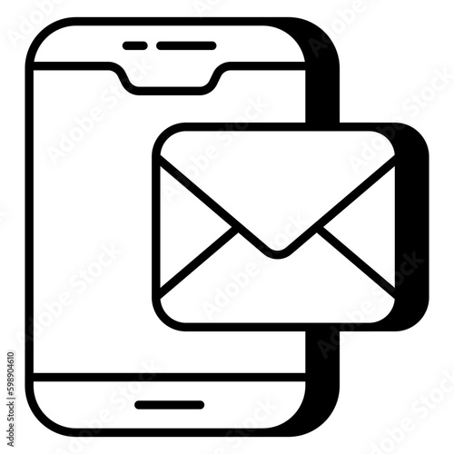 Conceptual linear design icon mobile mail