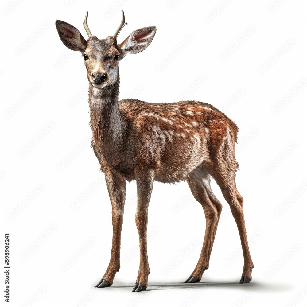 Fototapeta premium Deer isolated on white background (Generative AI)