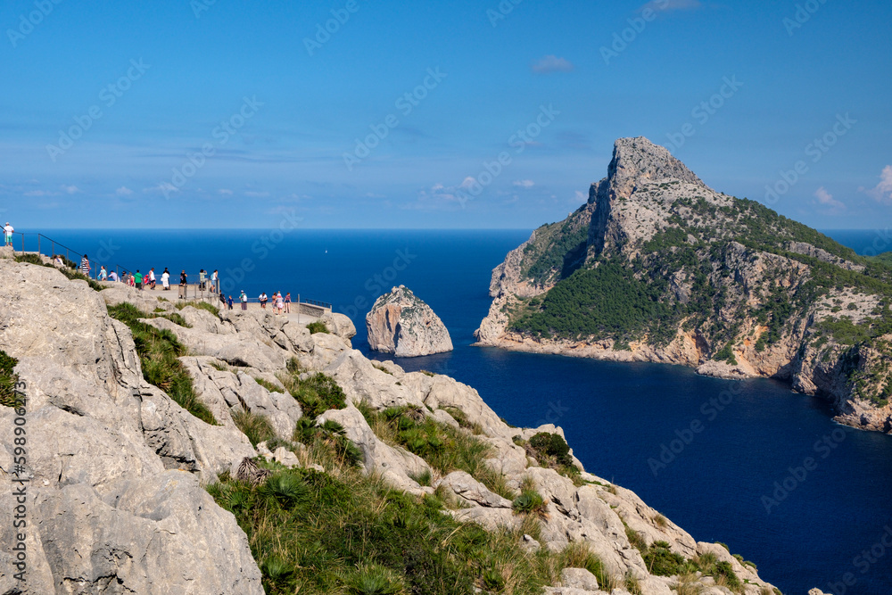 Aussichtspunkt, Mirador d es Colomer, Mirador de Mal Pas, Cap de Formentor, Kap Formentor, Mallorca, Balearen, Spanien, Europa