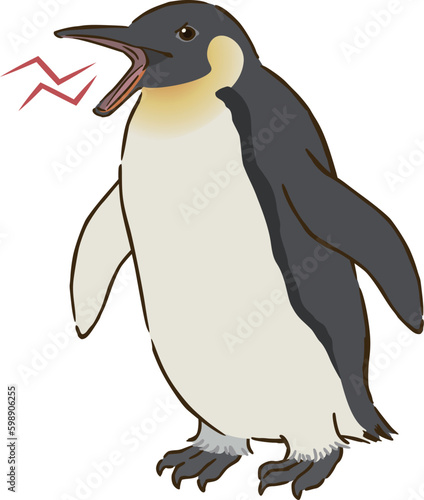 怒るコウテイペンギン