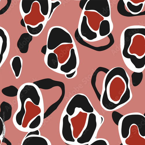 Animal Handmade Vector Seamless Pattern. Brush