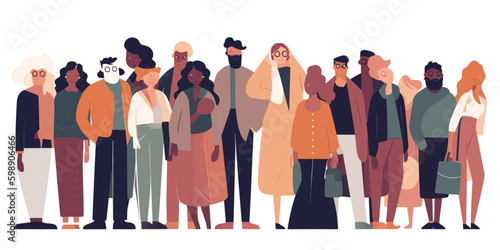 Diverse workplace flat vector illustration