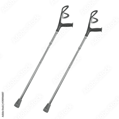 Fototapete Crutches isolated on transparent background
