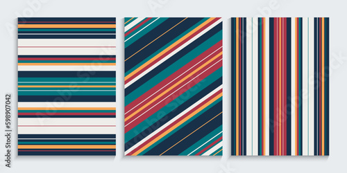 Multi colors stripes backgrounds design collection