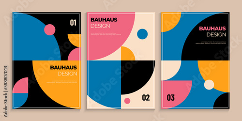 Minimalist primitive bauhaus cover design set