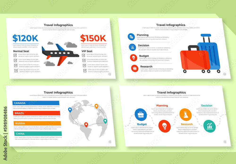 Travel Infographic Presentation Layout Stock Template | Adobe Stock