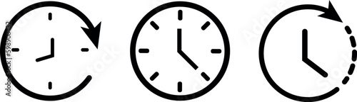Time icon,Clock icon vectors collection. Mechanical clock symbol. Eps 10