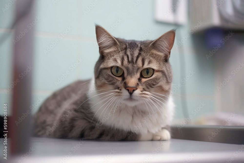 Cat in vet clinic