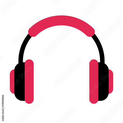 wireless headphone flat vector illustration logo icon clipart