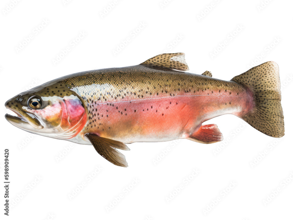 Naklejka premium Truite arc-en-ciel détourée