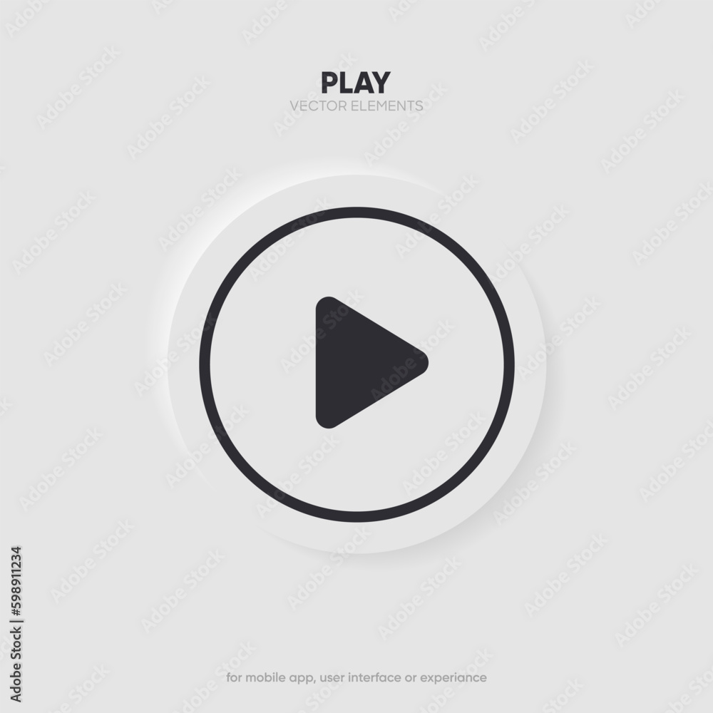 Play button icon. Video play symbol. Start sign. Pause icon. Player ...