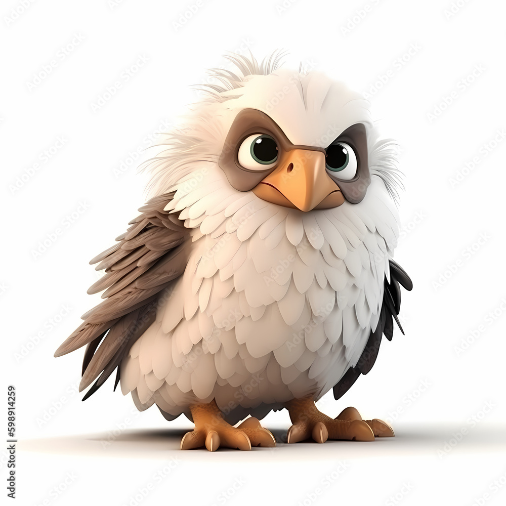 Eagle Cartoon 3D. Generative AI Eagle Cartoon 3D. Generative AI