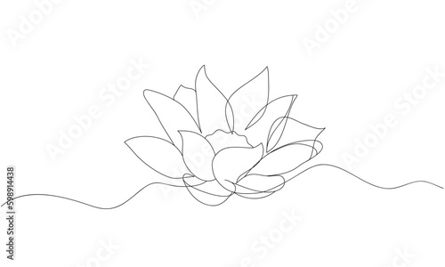 lotus flower , vesak day line art style with transparent background vector EPS 10