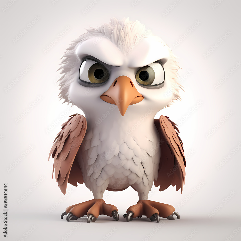 Eagle Cartoon 3D. Generative AI Eagle Cartoon 3D. Generative AI