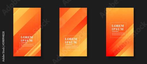 Modern background. story template, abstract frame, orange gradation memphis eps 10