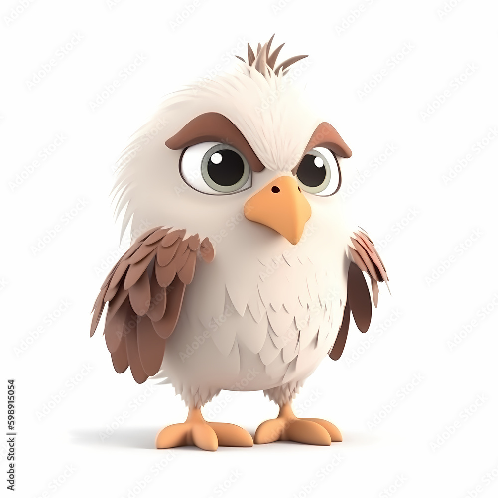 Fototapeta premium Eagle Cartoon 3D. Generative AI