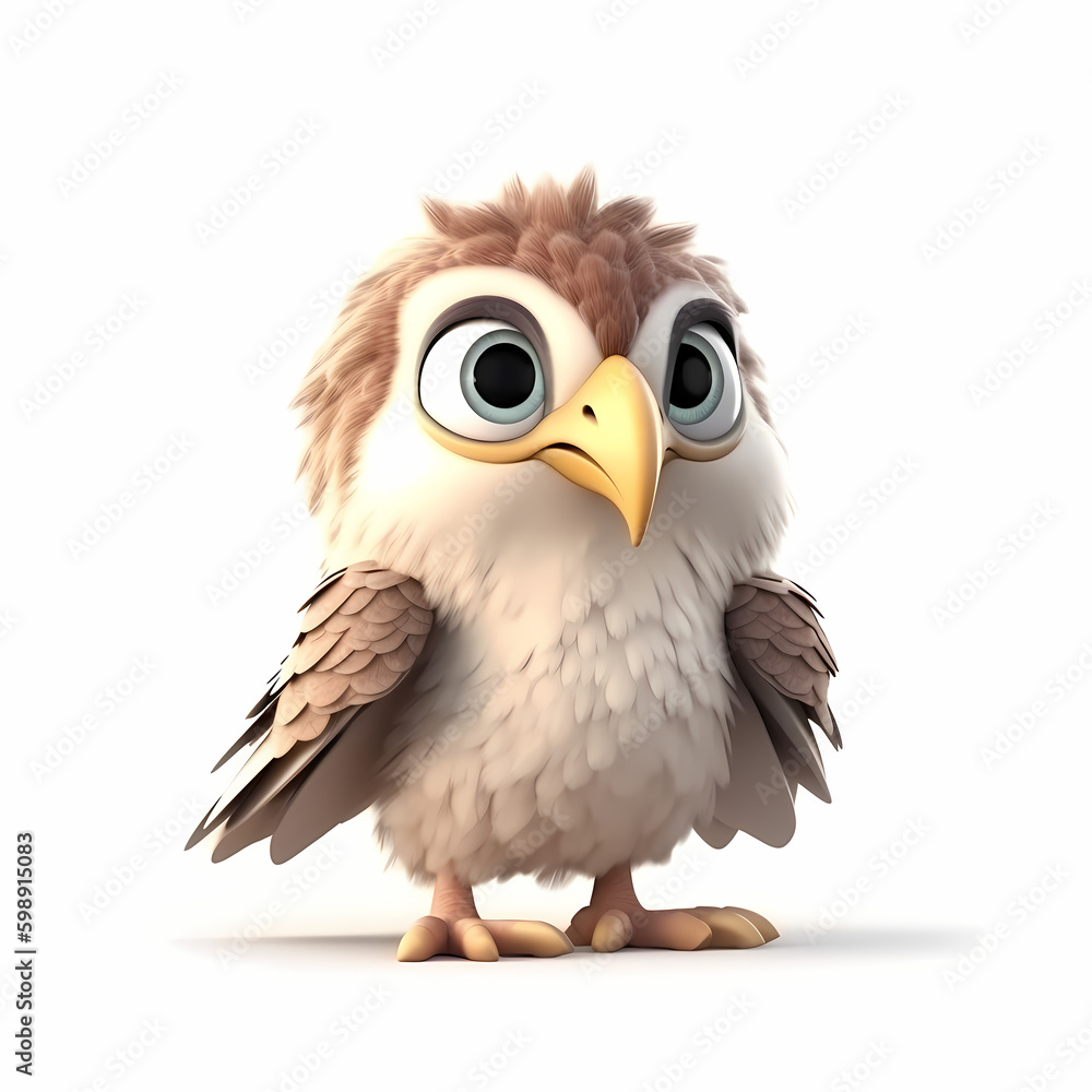 Eagle Cartoon 3D. Generative AI Eagle Cartoon 3D. Generative AI