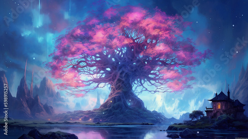                    otherworldly big tree Generative AI