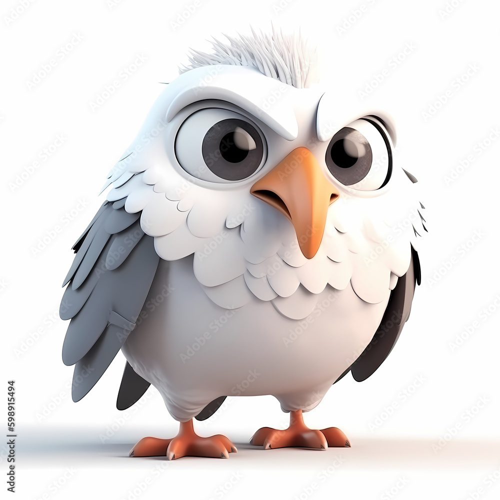 Eagle Cartoon 3D. Generative AI Eagle Cartoon 3D. Generative AI
